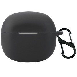 QWYJ for Skullcandy Rail Case Carcasa Protectora de Silicona, para Skullcandy RailFunda con Mosquetón Llavero Anti-perdida (Negro)