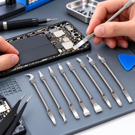 8-in-1 CPU IC Prying Knife Blade Set – Thin Precision Chip Removal Tools for Mobile Phone, Computer, NAND & Circuit Board Repair