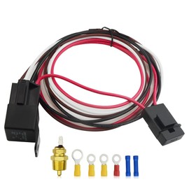 BGTXINGI Electric Fan Sensor Switch 4 Pin 40 AMP Electric Fan Relay Wiring Kit Temperature Sensor Switch 185 On 175 Off Electric Cooling Fan Thermostat Kit