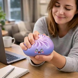 The squeezable Colorful Dumpling,Dumpling Squishies Random Color, Stress Relief for Adults、Anxiety Relief、Focus Improvement、Desktop Decoration(1PCS&Blind Box Version)