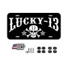 BLVD Lucky 13 Black Aluminum Novelty Tag Car License Plate