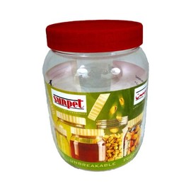 Sunpet Large Red Top Plastic Food Storage Canister 2000ml