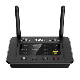 1Mii B03Pro Bluetooth 5.3 Transmisor receptor para TV estéreo doméstico, adaptador de audio inalámbrico HiFi con audiófilo DAC y aptX baja latencia/HD/adaptativo, largo alcance, salida óptica RCA AUX 0.138 in Salidas/entradas