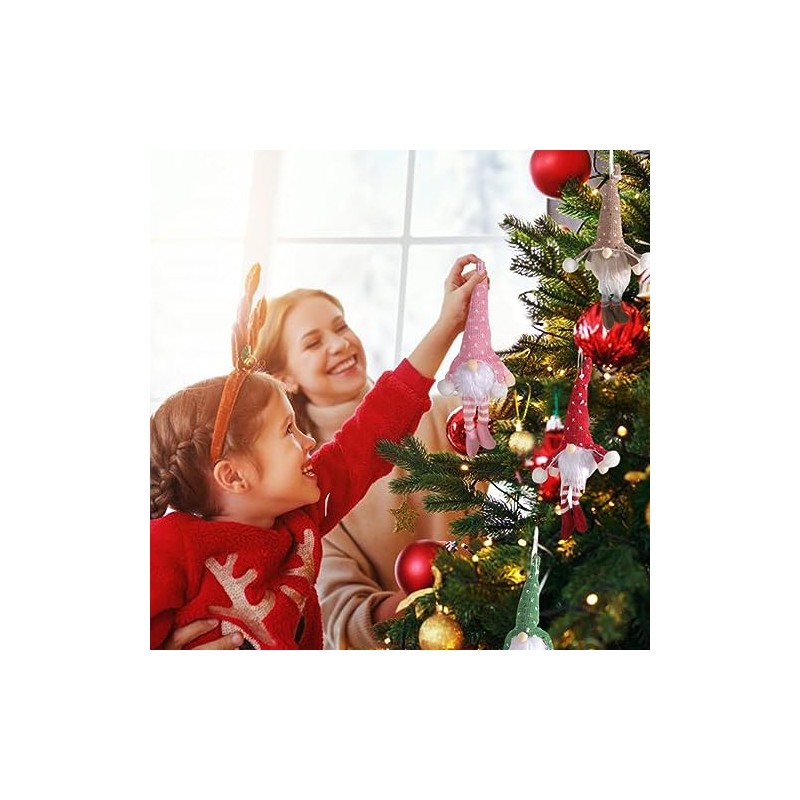 KUPETO Gnomos Navideño con Luz LED, 5 Piezas Adornos navideños