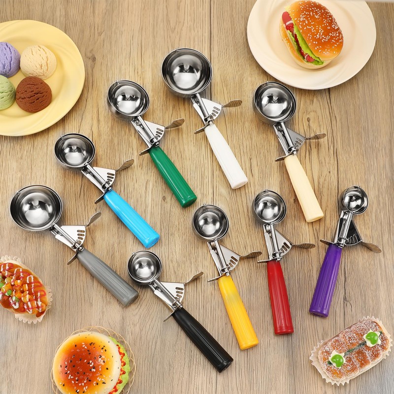 Hsei 9 Pcs Ice Cream Scoops Stainless Steel Cookie Portion