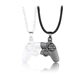 Ozmw 1 Pair Magnetic Necklace Couple Necklace, Game Controller Pendant Necklace, Matching for Couples or Best Friends Birthday Gift, Metal