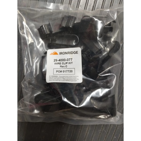 IronRidge 29-4000-077 Rev C Solar Panel Wire Clips Kit Bag