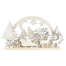 3-D Landscape for Plugging, Santa Claus, Pedestal & Various Wooden Elements, 11 Pieces