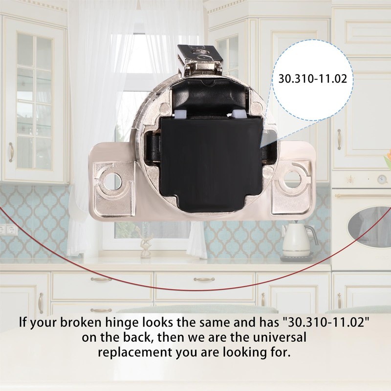 Lyreh 8pcs Cabinet Hinges for Blum, Silver Stainless Steel 1/2