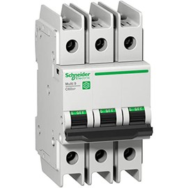 Schneider Electric ? Multi9 C60BP Miniature Circuit Breaker (MCB), 3-Pole, 63A, C Tripping Curve, 10kA (UL489), 10kA (IEC/EN 60947-2), Short Circuit & Overload Current Protection