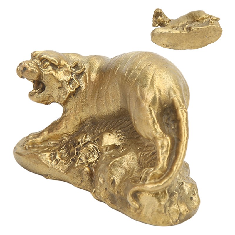 Brass Tiger Statue Ferocious Tiger Durable Brass Rustproof Durable Sturdy