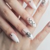 Iron White Ombre Handmade Nail Tips - Short Almond /