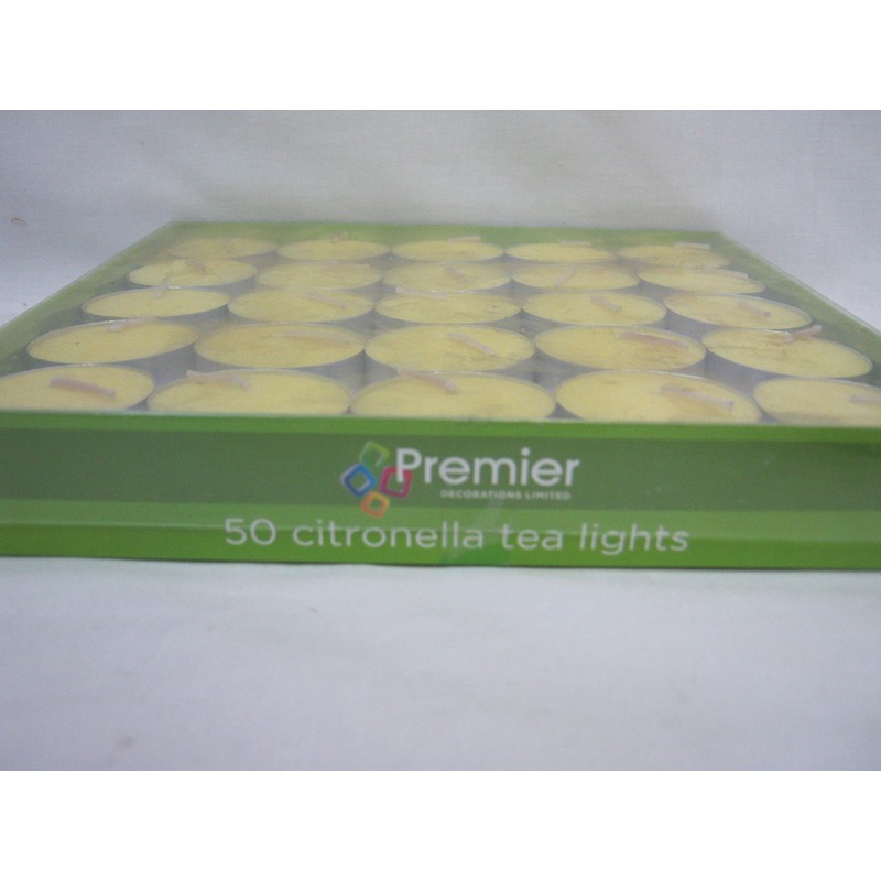 Premier BA073320 Citronella Tea Light - Yellow (Pack of 50)