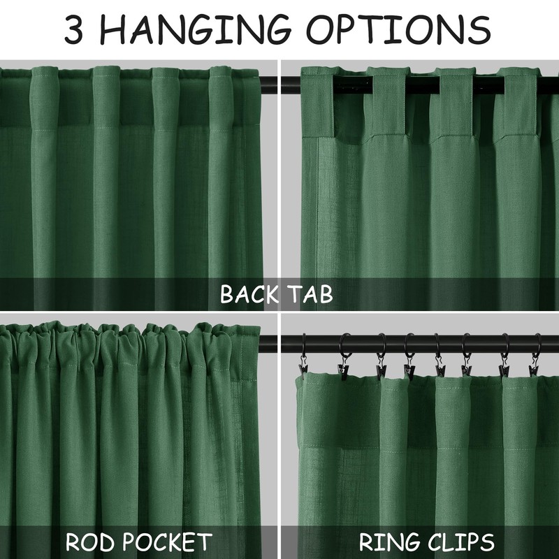 Linen Cafe Boho Kitchen Short Curtains 24 Inch Length 2