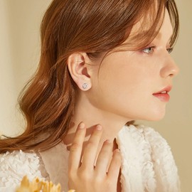 Earrings Studs 925 Sterling Silver Earrings Circle Earrings for Women Tiny Stud Earrings for Women Minimalist Earrings Ear Studs