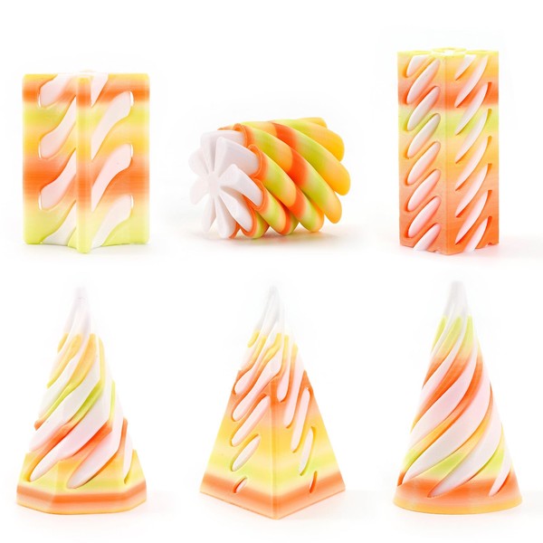 6 PCS 3D Printed Spiral Cone Fidget Toy The Impossible