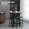 HOMCOM Industrial 5-Piece Bar Table and Chairs Set, Space Saving