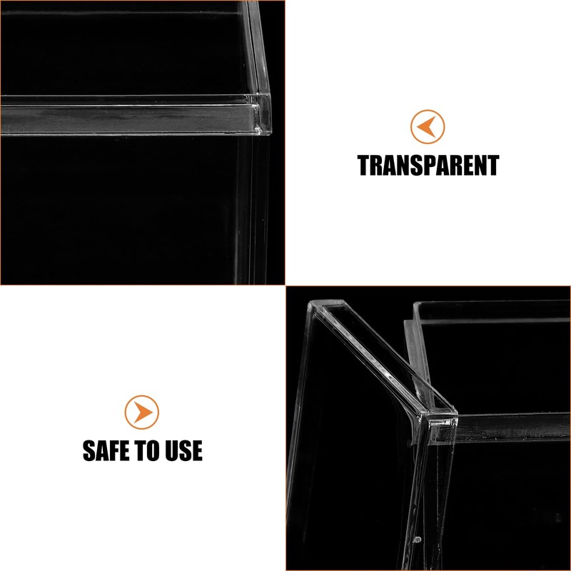 HEALLILY 10pcs Clear Box Clear Decorative Boxes Acrylic Plastic Square