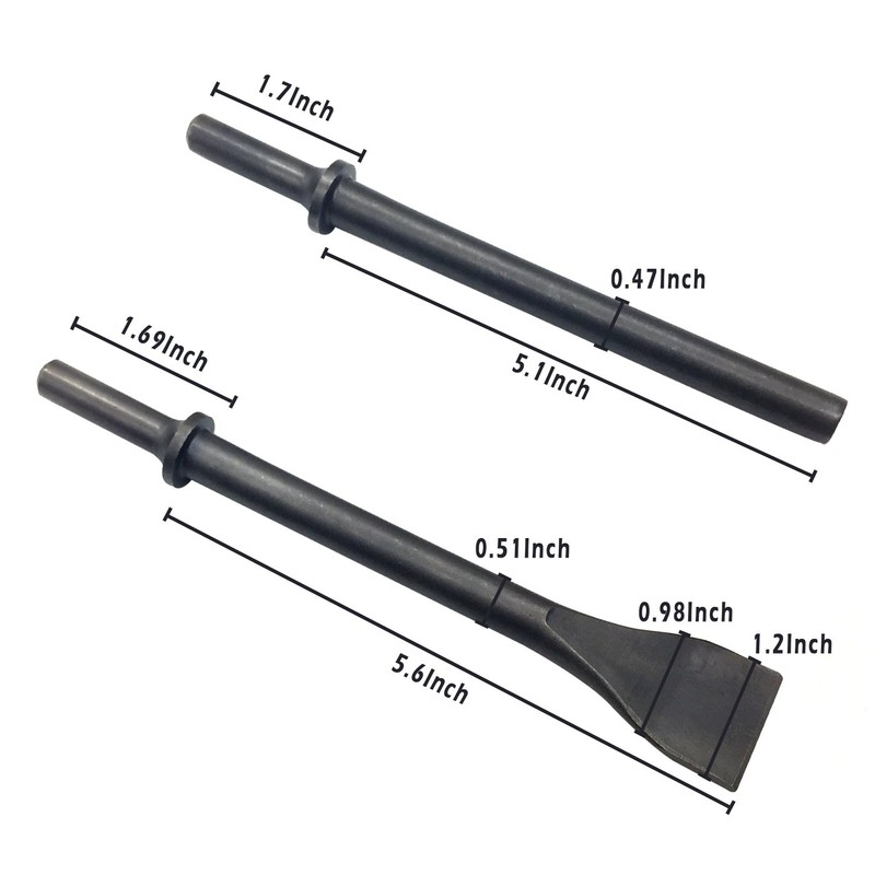 GreatBba 9 Piece Pneumatic Chisel Air Hammer Punch Chipping Bits