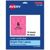 Avery Printable Oval Labels with Sure Feed Technology, 4-1/4" x