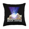 DESIGNS Sniffer Funny Book Lovers Librarians Readers Throw Pillow, 18x18,