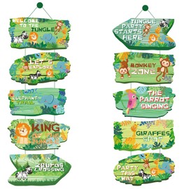 Aaon Jungle Door Banner,Jungle Bithday Decorations,Animals Banner for Party,Baby Shower,Decorations