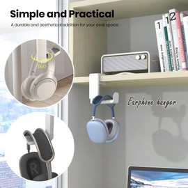 Noekye Headset Headphone Holder Stand Holder Stand Headphone Stand Headphone Holder Headset Holder Under Table Desk Office Organiser Accessories White