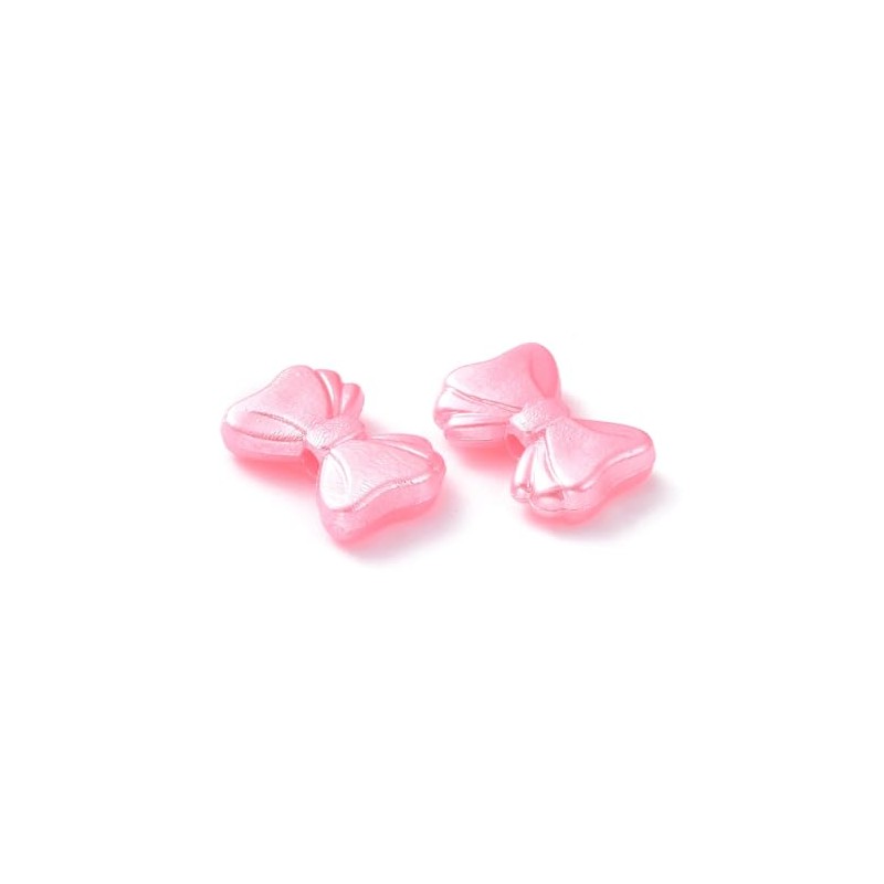 DanLingJewelry 100Pcs Opaque Acrylic Bow Beads Colorful Bowknot Tie Beads