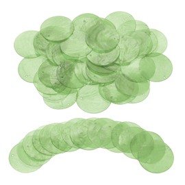 sourcing map 120Pcs Capiz Shells 2" Round Natural Shells with 2 Holes for Seashell Wind Chimes Curtain Shell Garland DIY Craft Wedding Home Decoration, Green