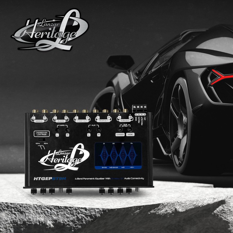 Lanzar 4 Band Parametric Equalizer - Wireless Streaming, Half Din