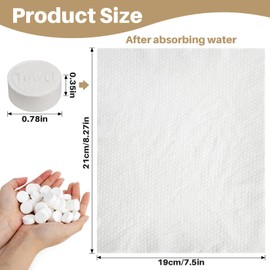 RAQEHO 100 Compressed Towel Tablets - Disposable Face Washcloths Fast Drying Lightweight for Adult Camping Hiking Facial Mini Makeup Wipe Coin Tissues Travel Hotel Cleaning Supplies
