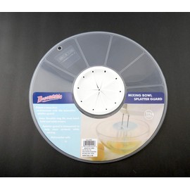 12" Mixing Bowl Splatter Guard BPA FREE Fits Most Hand and Electric Mixers White Splatter Shield