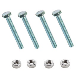 Merriway BH02766 (4 Pcs) Steel Hex Head Bolts with Nuts M8 x 50mm Bright Zinc Plated - Pack of 4 Pieces