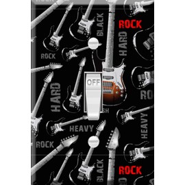 Toggle Wallplate, Single Light Switch Cover Plate - Rock Guitar background