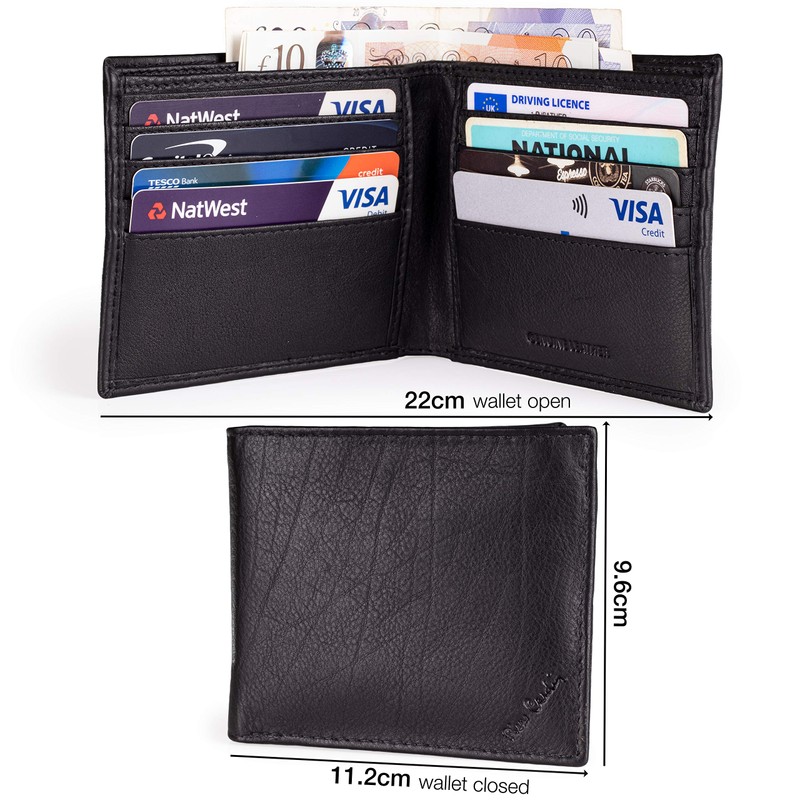 Mens Genuine Black Leather Wallet - Nappa by Pierre Cardin
