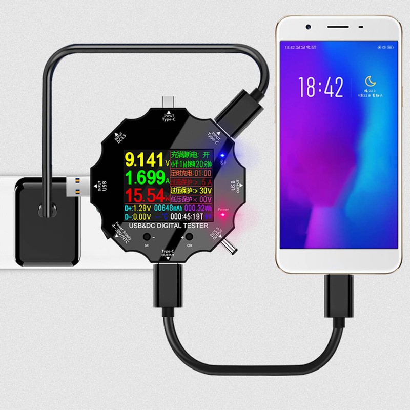 USB Digital Display Voltmeter Wireless Bluetooth Remote Control Charging Detector