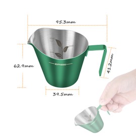 IKAPE Espresso Measuring Cup, 304 Anti-scald Stainless Steel Espresso Shot Cups with Handle, Coffee Pouring Cup for Barista Tool Accessories(Green)