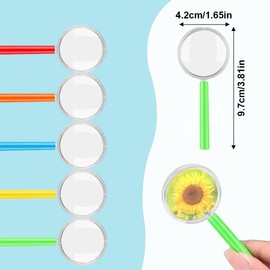 WeddHuis Pack of 5 Children's Magnifiers, Mini Magnifying Glasses Toy Plastic Hand Magnifier Children's Birthday Party Bags for Home School Outdoor (Mix Colours)