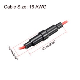 uxcell Inline Screw Type Fuse Holder 16 Gauge AWG 10Pcs for 6mm x 30mm Tube Fuse