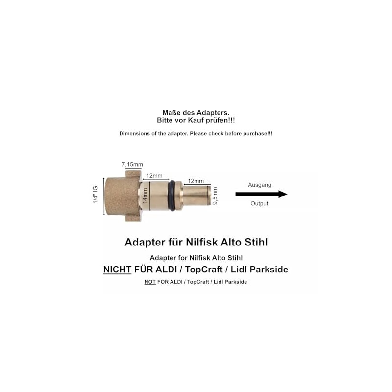 M&M Smartek KEW Bayonet Brass Adapter to 1/4 Inch Female