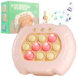 Handheld Game, Pop Fidget Games, Rapid Push Puzzle Game, Electronic Fidget Pop Quick Push Bubbles Light-up Game, Birthday Gifts for Toddler Kids Boys and Girl Age 3 4 5 6 7 8 9 10+ Year Old (Pin-k)