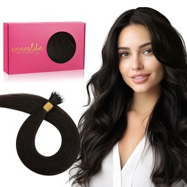 WENNALIFE Nano Bead Hair Extensions Human Hair, 50g 50s 22 Inch Dark BrownReal Human Hair Extensions for Women Invisible Nano Ring Hair Extensions Remy Human Hair Extensiones De Cabello Humano