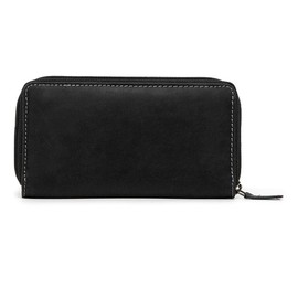 KLONDIKE 1896 'Scarlett' Women's Large Leather Purse with Many Compartments - Women's Purse with Zip Long - Women's Purse Long Wallet in Landscape Format, Black, black, Vintage