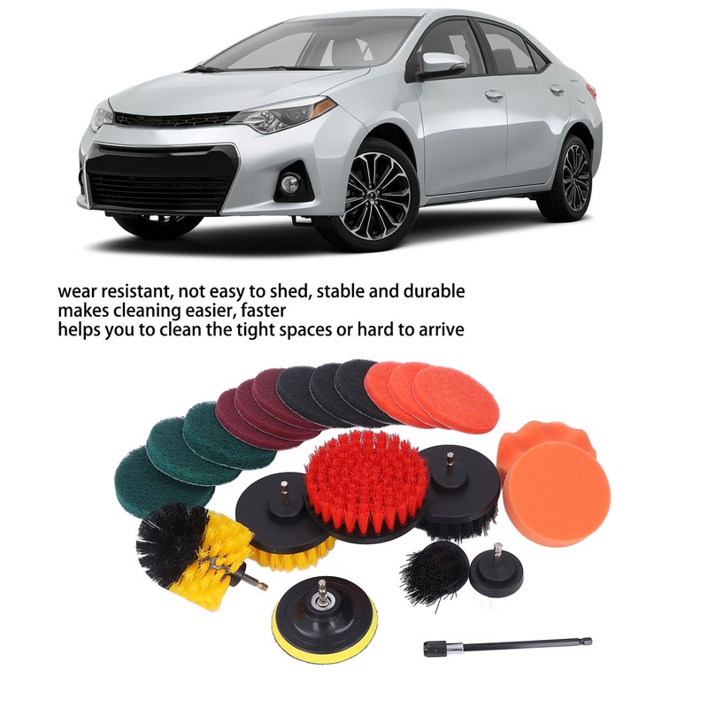 22pcs Drill Brush Attachments Set Multipurpose Power Scrubber Cleaning Kit