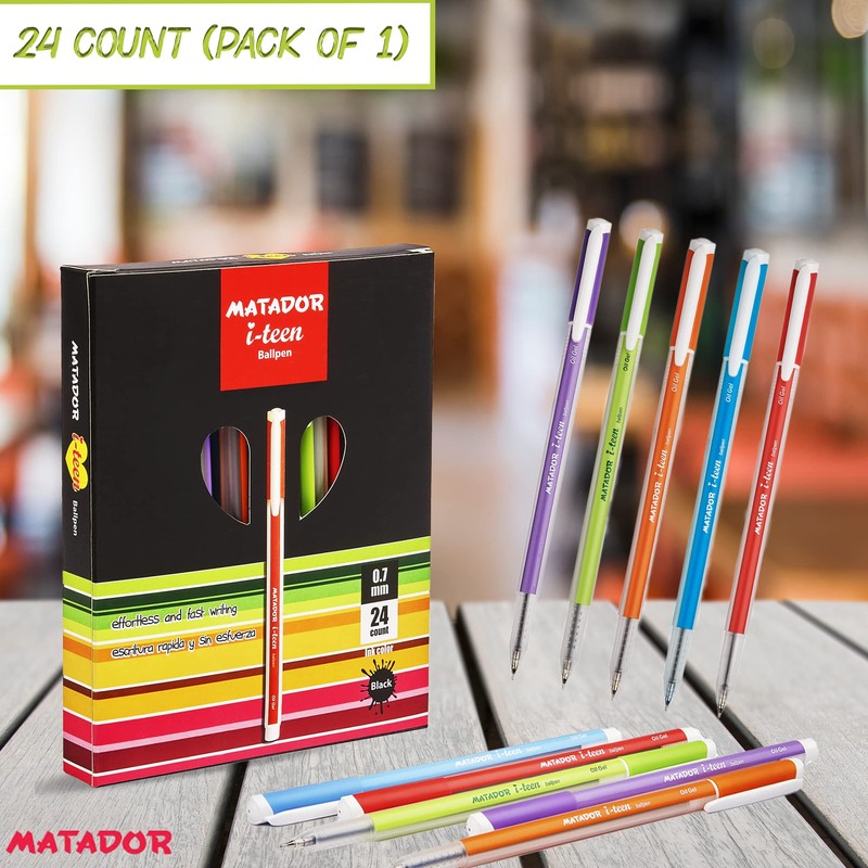 Matador i-teen Ballpen, Fine-Point (0.7 mm), Black Ink, A Trendy