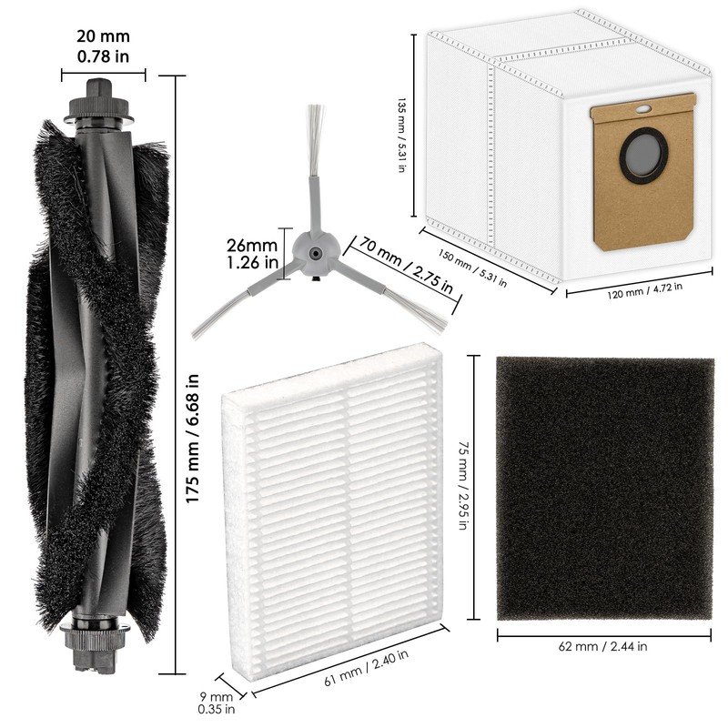 7 Pack L60 Accessories Kit Replacement Compatible with Eufy L60