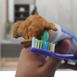 2 Pcs Poop Toothpaste Dispenser, Hilarious Golden Retriever Puppy Poop Toothpaste Dispense, Dog Butt Toothpastes Topper,Suitable for Dog Lovers