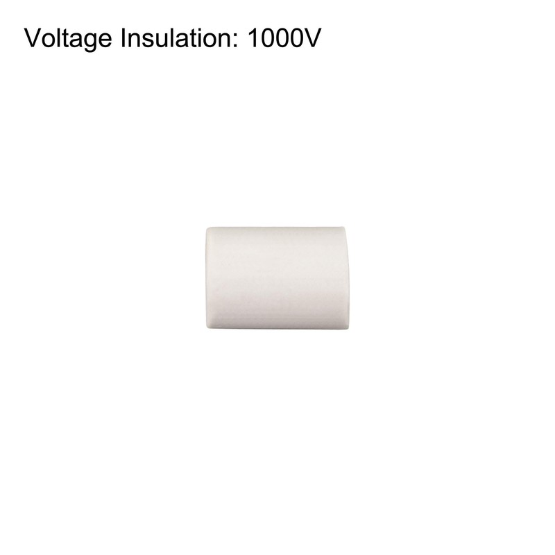 sourcing map 50pcs 4mm DMR Ceramic Tube Insulated Insulated Electronic