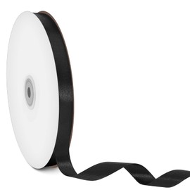 Satin Ribbon 3/5 inch x 100 yard, Black Fabric Ribbon Satin Rolls Gift Ribbon Solid for DIY Craft Wedding Party Ornaments Bouquet Gift Wrapping