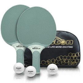 Senston Table Tennis Rackets Set, Professional Table Tennis Bats with 3 Balls, Composite Rubber Ping Pong Paddle Set